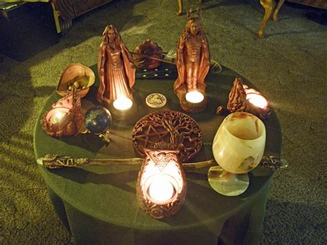 Wiccan altar setup